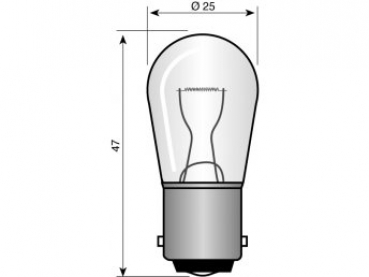 BOSMA Fahrzeuglampe, 6V/21W, BA15s, 25x47mm, CLEAR