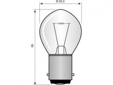 BOSMA Fahrzeuglampe, 12V/35W, BA20s, 36x67mm, CLEAR