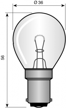 BOSMA Fahrzeuglampe, 24V/35W, BA15s, 36x56mm, CLEAR