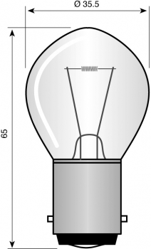 Niedervolt-Glühlampe 24V/45W, 36x67mm, Ba20s, klar